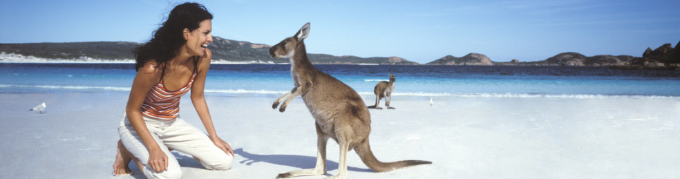 girl on beach panorama